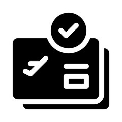 Airplane ticket glyph icon