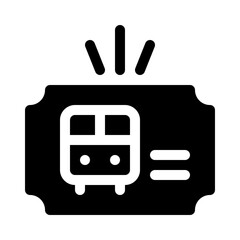 Bus ticket glyph icon
