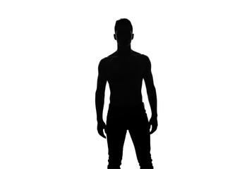 Obraz premium Isolated Silhouette of Muscular Man Standing