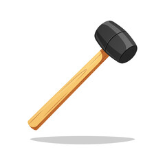 Rubber Mallet hammer vector isolated on white background.