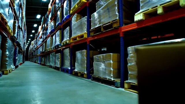 Warehouse damaged cardboard box