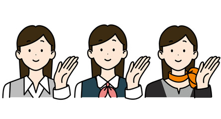 受付の女性1_こちら