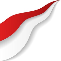 Dynamic Wave Indonesian Flag Corner Header Frame Shape Vector Assets for Flyer, Banner, Poster, Etc. Corner Frame Shape