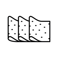 leather black line icon for digital and print projects. Building materials.