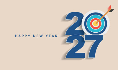 2027 Happy New Year Background Design. Greeting Card, Banner, Poster. Vector Illustration.