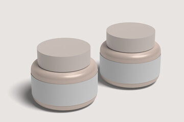 Cosmetic Jar Mockup on White Background	