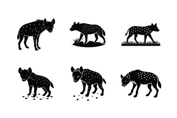 Fototapeta premium Hyenas different activities