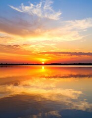 Fototapeta premium portrait of sunset on the sea