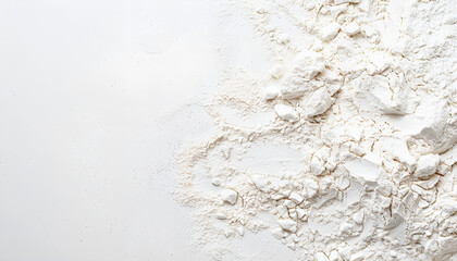 Heap of flour on white background