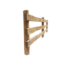 Old, empty brown wooden ladder isolated on a white background