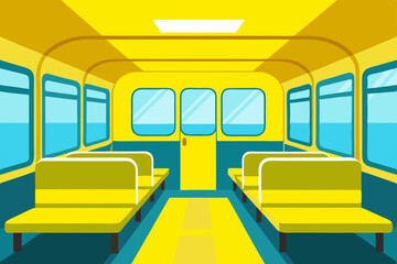 Journey's Beginning Inside View of a Yellow Public Transportation Vehicle