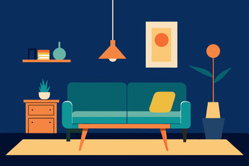 Mid-Century Modern Living Room Interior Design Stylish and Cozy Home Decor