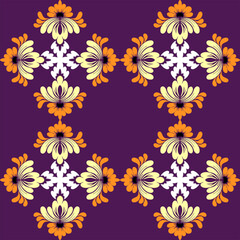 Seamless floral pattern featuring vintage flowers, leaves, and ornate botanical designs perfect for fabric, wallpaper, or textile decoration