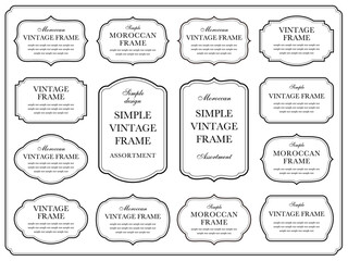 vintage frame set 5_black／モノクロのビンテージフレームとモロッカンフレームのセット