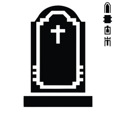 Obraz premium A clean, minimalist vector graphic of a grave marker.