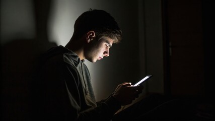 Confident male manager browsing internet on mobile phone, Cheerful executive using AI chatbot, businessman using smartphone, Manager interacting with AI chatbot, smart application in working space
