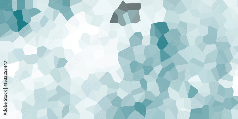 Poster abstract mosaic pattern in teal and white tones for backgrounds and decorative applications