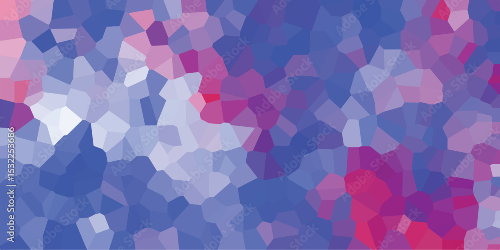 Aufkleber abstract polygonal mosaic in varying shades of blue purple and pink creating a visual texture with c