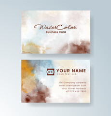 Beautiful business card template with watercolor