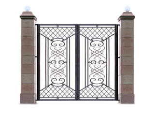 Gate with geometric ornament. C.