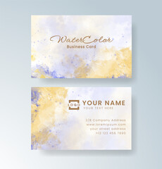 Beautiful business card template with watercolor