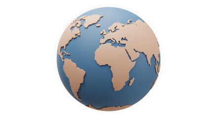3D Rendered Earth Globe: Global Connectivity, World Map, International Business, Travel Visualization