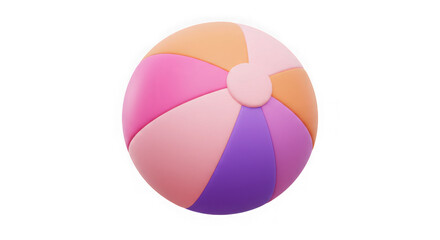 Pastel Beach Ball: Vibrant Summer Fun, 3D Render