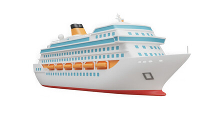 Fototapeta premium 3D Render of a Cruise Ship: Perfect for Travel and Vacation Websites