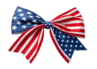 Colorful patriotic bow with star and stripe pattern for celebrations