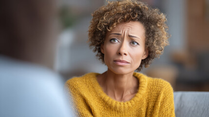 client with visible distress, therapist maintaining safe presence with soft body language