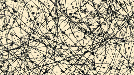 abstract tangled black lines over beige background