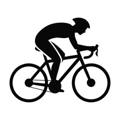 Silhouette of cyclist riding road bicycle