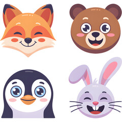 set of funny animals