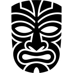 Distinctive tribal style tiki mask with bold features