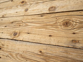 Naklejka premium Rustic weathered light brown wood texture background