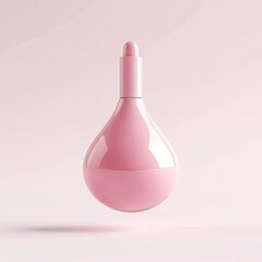 Floating Pink Cosmetic Dropper Bottle on Pastel Background
