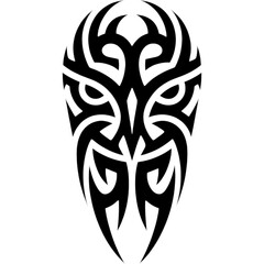 Abstract tribal pattern resembling a stylized face or mask
