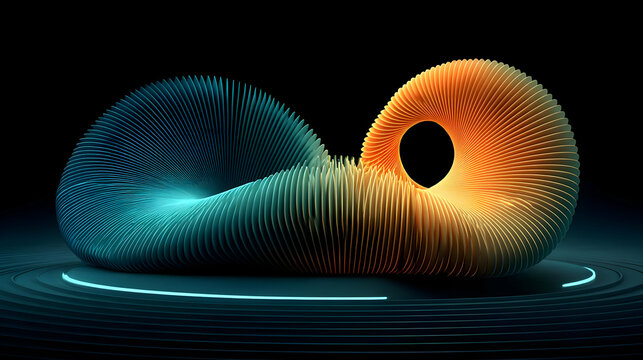 light patterns clashing with bold colors and abstract surface distortions