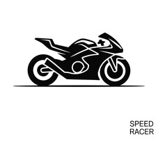 Obraz premium Black silhouette of a sportbike motorcycle