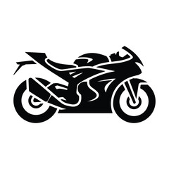 Fototapeta premium Black silhouette of a modern sportbike motorcycle