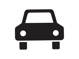 Vector isolated one single flat black car front view  colorless black symbol icon logo infographics glyph on a white background simple minimal graphic element