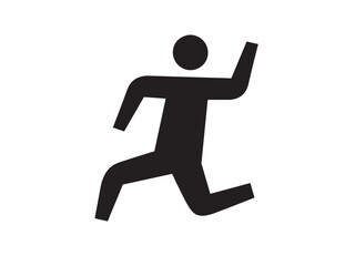 Vector isolated one single simple black man running or dead colorless black symbol icon logo infographics glyph on a white background simple minimal graphic element