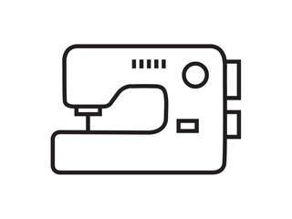 Vector isolated one single simple sewing machine  colorless black symbol icon logo infographics glyph on a white background simple minimal graphic element