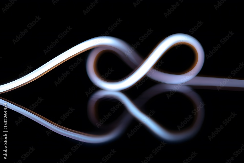 Aufkleber dynamic infinity loop design studio abstract photography dark environment close-up conceptual art fo