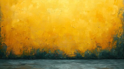 Abstract Minimalist Landscape in Yellow and Black