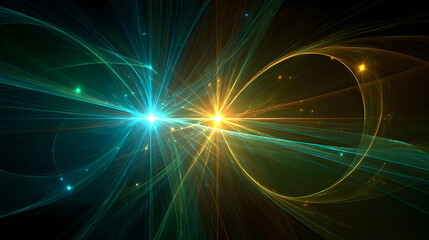 fractal textures with glowing starburst effects and cosmic color layers