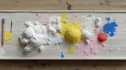 surface with AI-generated color leaks and synthetic pigment clusters