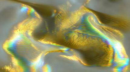 featuring smooth waves of bright color against rough glitch-inspired patterns