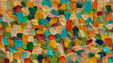 strokes of warm and cool colors colliding over chaotic background textures
