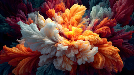 brush art featuring rich color gradients and layered texture distortions